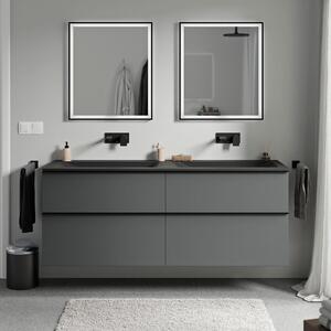 Koupelnová skříňka LAVOA 160 cm s umyvadlem z minerálního odlitku CREAM - možnost volby barvy