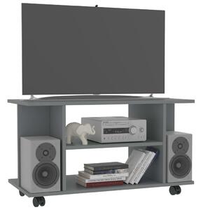 TV stolek Pitted s kolečky - šedý | 80x40x40 cm