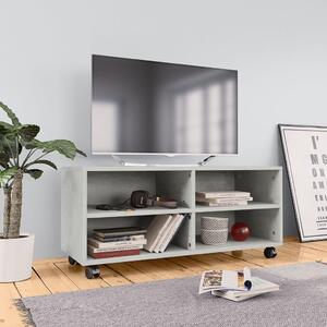 TV stolek Twinin s kolečky - betonově šedý | 90x35x35 cm