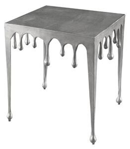 Stříbrný hliníkový odkládací stolek Lussig L, 50 cm
