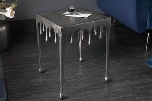 Noble Home Stříbrný hliníkový odkládací stolek Lussig S, 44 cm