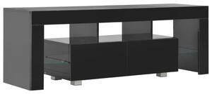 TV stolek Sunrays s LED - černý s vysokým leskem | 130x35x45 cm