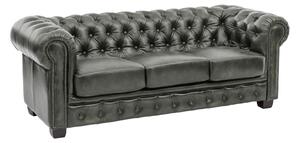 Trojmístná pohovka z pravé kůže Chesterfield IV