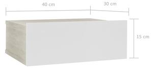 Nástěnný noční stolek Miracle - bílý a dub sonoma | 40x30x15 cm