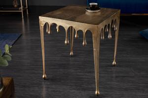 Zlatý hliníkový odkládací stolek Lussig L, 50 cm