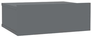 Nástěnný noční stolek Miracle - šedý vysoký lesk | 40x30x15 cm