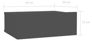 Nástěnný noční stolek Miracle - černý vysoký lesk | 40x30x15 cm