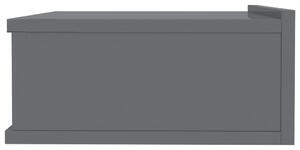 Nástěnné noční stolky Miracle - 2 ks - lesklé šedé | 40x30x15 cm
