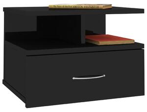 Nástěnný noční stolek Stella - černý vysoký lesk | 40x31x27 cm