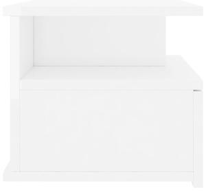 Nástěnné noční stolky Stella - 2 ks - lesklé bílé | 40x31x27 cm