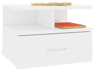 Nástěnný noční stolek Stella - bílý vysoký lesk | 40x31x27 cm