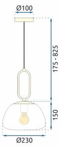 Toolight - Závěsná stropní lampa Sphera - zlatá - APP1073-1CP