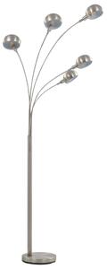Stojací lampa 200 cm 5 x E14 stříbrná