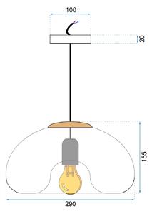 Toolight - Závěsná stropní lampa Metal - stříbrná - APP322-1CP