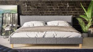 Šedá čalouněná dvoulůžková postel s roštem 200x200 cm Tina – Ropez