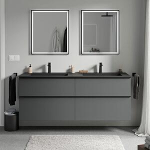Koupelnová skříňka LAVOA 160 cm s umyvadlem z minerálního odlitku BRUXELLES - možnost volby barvy