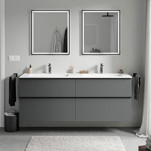 Koupelnová skříňka LAVOA 160 cm s umyvadlem z minerálního odlitku BRUXELLES - možnost volby barvy