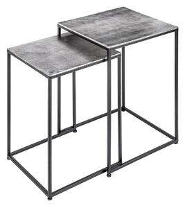 Konferenční stolek FUSION 2set- stříbrná, černá