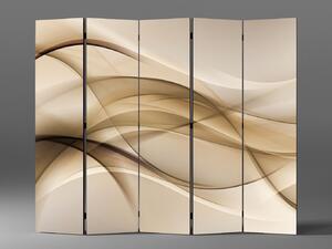 Liox 3D PARAVÁN ABSTRAKCE HNĚDÉ VLNY Rozměr: 225 x 180 cm