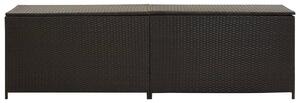 Zahradní úložný box polyratan 200 x 50 x 60 cm hnědý