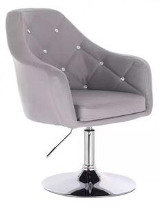 LuxuryForm DESIGN Křeslo ROMA na stříbrném talíři - šedé