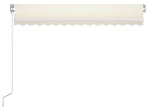 Ručně zatahovací markýza s LED světlem 350 x 250 cm krémová