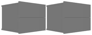 Noční stolky Noone - 2ks - černé s vysokým leskem | 40x30x30 cm