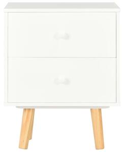 Noční stolky Stain - 2 ks - bílé | 40x30x50 cm