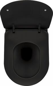 Aplomo Peonia rimless WC keramické závěsné se sedátkem, černá