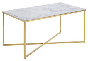 Obdélníkový konferenční stolek Mramorová deska Zlatý rám LANIMI