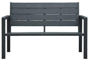 Zahradní lavice 120 cm HDPE šedá dřevěný vzhled