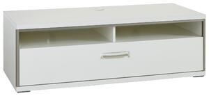 KOMODA POD TELEVIZI, šedá, barvy stříbra, bílá, vysoce lesklá bílá, 132/47/58 cm Livetastic - Online Only obývací stěny, Online Only