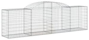 Klenuté gabionové koše 2 ks 300x50x80/100 cm pozinkované železo