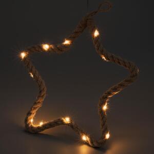 Vánoční dekorace hvězda, 15 LED, teplá bílá