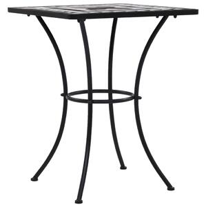 Mozaikový bistro stolek černý a bílý 60 cm keramika