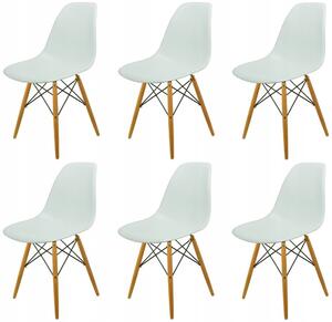 Sada 6 židlí Design DSW France BÍLÁ