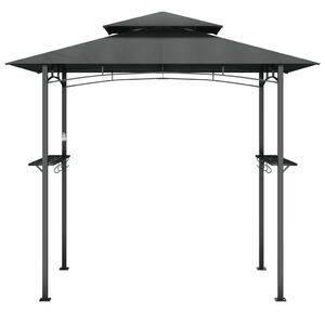 BBQ altán s bočními policemi antracitový 240x150x243 cm ocel