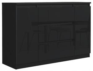 Komoda Meble Masztalerz 120 x 39 x 78 cm, černá lesklá