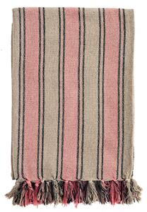 Přehoz z recyklované bavlny Stripe Fringes 125×175 cm