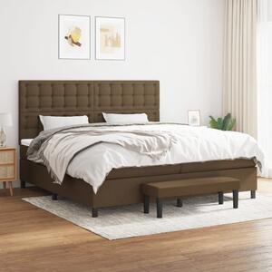 Box spring postel s matrací tmavě hnědá 200x200 cm textil 3136944