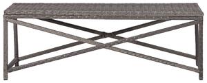 Zahradní lavice 120 cm polyratan šedá