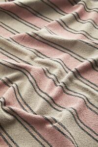 Přehoz z recyklované bavlny Stripe Fringes 125 × 175 cm