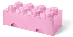 Světle růžový úložný box se dvěma šuplíky LEGO®