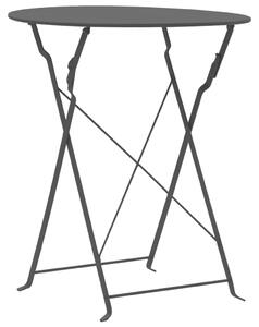 3dílný bistro set ocelový černý