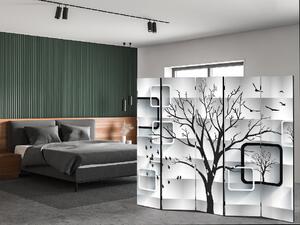 Liox Černobílý paraván abstraktní strom Rozměr: 225 x 180 cm