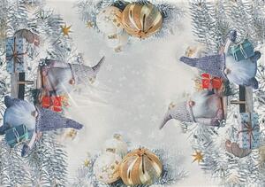 Vánoční dekorační ozdobný ubrousek CHRISTMAS GNOMES 35x50 cm Mybesthome