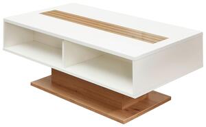 KONFERENČNÍ STOLEK, černá, bílá, dub artisan, sklo, kompozitní dřevo, 120/65/43 cm Hom`in - Konferenční stolky