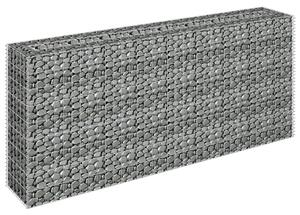 Gabionový vyvýšený záhon pozinkovaná ocel 180 x 30 x 90 cm