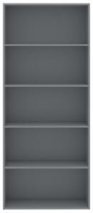 Knihovna Madison - 5 polic - šedá | 80x30x189 cm