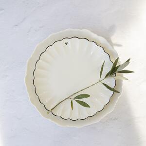 Keramický talíř Pleated White 23 cm
